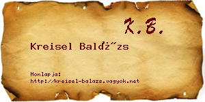 Kreisel Balázs névjegykártya